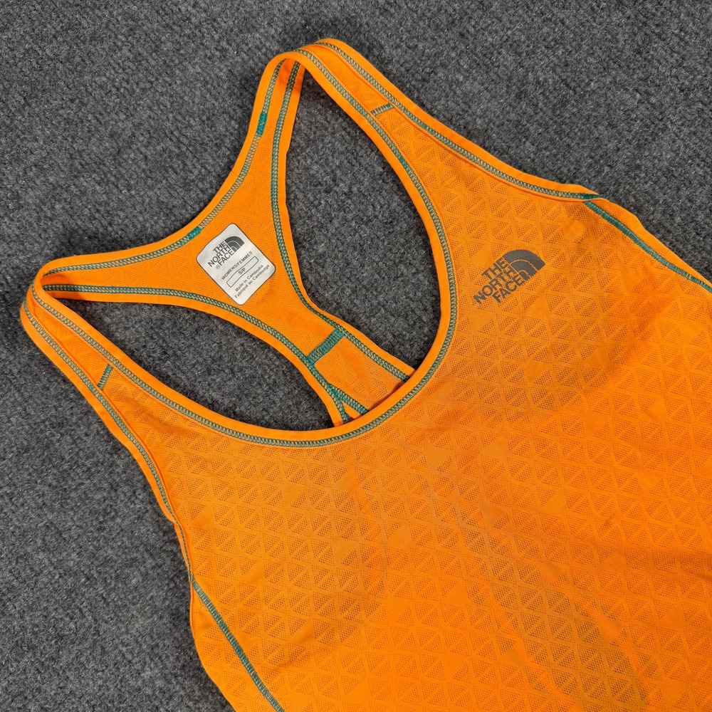 The North Face Womens FlashDry Racerback Tank Top Orange Teal S/P #4274